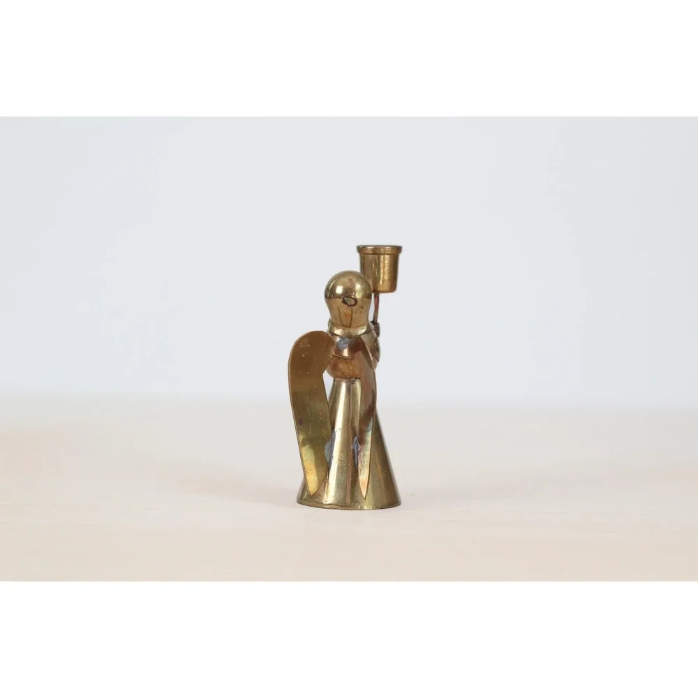 Vintage Brass Angel Candle‎ Holder, Mid-Century Holiday Decor